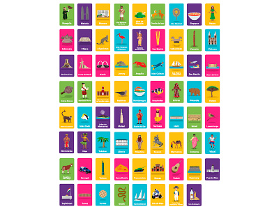 All the Illustrations for #PlayBig Card Game card countries design game graphic graphicleo illustration spain trivia venezuela