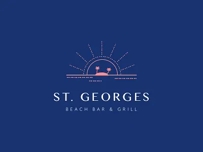 St. Georges Logo bar beach brand grill identity illustration logo ocean tropical typography