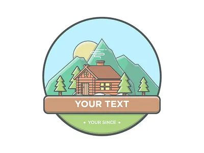 Missing your village? π badges cabin dribbble flat icon illustration illustrator logo minimal mountain vector villages