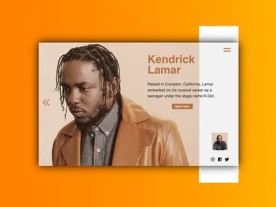 Landing Page dribbble hip hop kendrick orange ui ux web