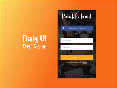 Daily UI Challenge: Day 1 signup daily ui