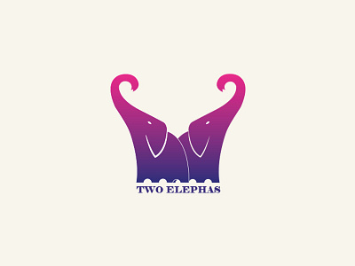 Two Elephas Logo Design animal branding elephant elephas icon identity illustration mumbai pratikartz symbol two vector