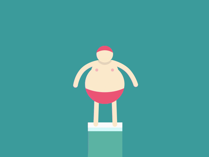 Fat Diver animated animation animator cartoon chubby diving diving board fat funny