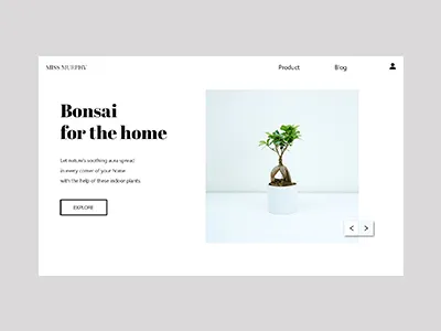 Interior Design Product Page bonsai interior design landing page minimal minimalism ui uiux user interface ux web design website