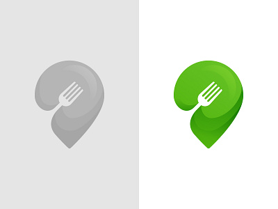 F&B App Logo badge food fork green location logo map pin restaurant