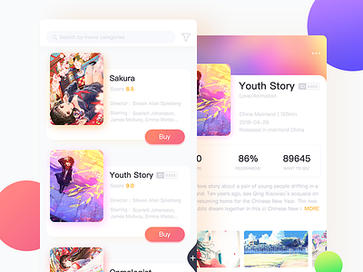 movie app anime app colors comics games movie ui