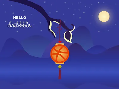 Hello dribbble dribbble、china hello、lantern style