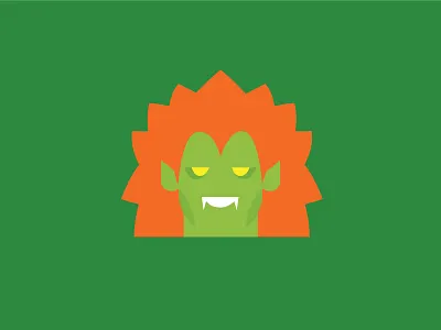 No.11 – Blanka blanka character design cute flat colour green illustration product designer retro street fighter vector
