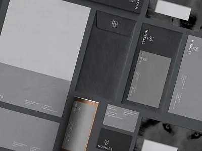 Huskies branding identity logo stationery