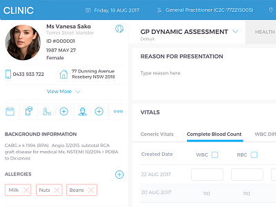 Medical Clinic- Online Assessment assessment australia clinic colombo design health medical melbourne online ux