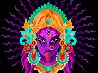 Kali character ethnos flat illustration indian kali kalima mahakali personage