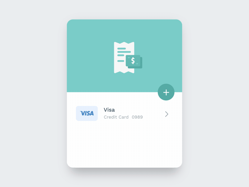 Add new Card Interaction animation app credit design material motion movie payment typography ui ux vector vlockn