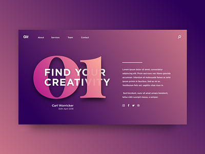 01 landing page purple typography ui ux web web design website