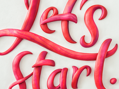 Let's start. lettering letters plasticine title