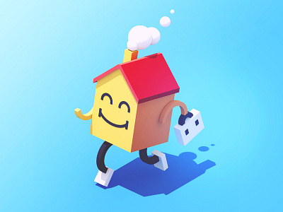 Happy House 3d c4d happy house illustration