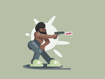 Don't catch you slippin now art debut design flat gun icon illustration newshot shots