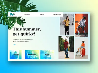 Fashion Website UI fashion gradient landing page summer ui uiux user interface ux web design website
