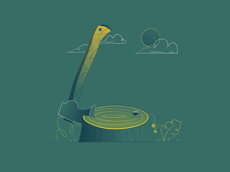 L // 36daysoftype animation ax bug illustration insect loop lumberjack stump subtle tree type typography