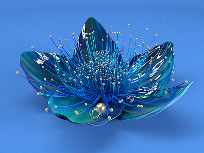 Guava Flower 3d blue c4d cinema4d design flower maxon vray