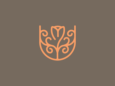 Bloom flower icon line logo design modern simplify