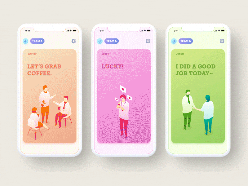 Card UI Interaction gif illustration motion ui ux