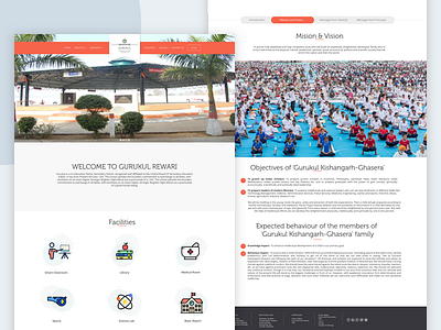 Patanjali Gurkul Website Redesign icons sketch typography ui website