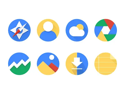 System icon browser camera download icon message notepad photo stock weather