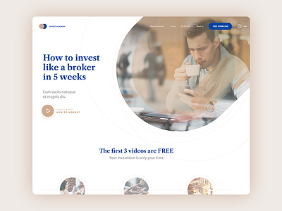 Free PSD - Invest Academy Landing Page free freebie mockup psd web