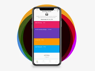 Tictok - Time Tracker activity app bright design iphonex time tracker tracker ui ux