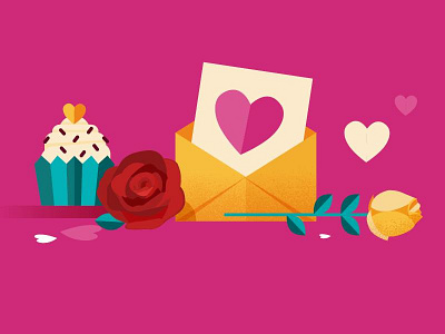 Theatre Illustration : #4 adobe cupcake flat graphic design heart icon illustration illustrator love photoshop rose vector