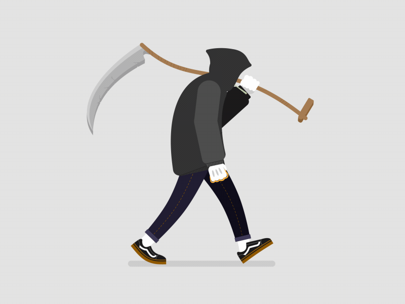 Animation Smash Down #1 bad death grim reaper man scythe walk cycle