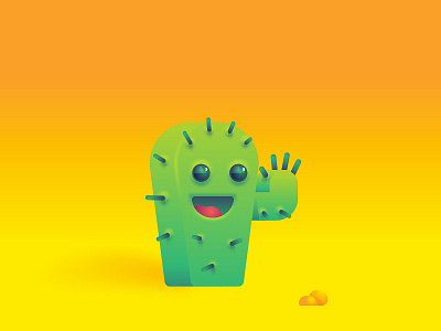 Cactus cactus face gradients illustration plant smile subtle