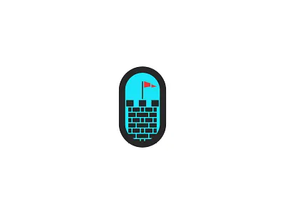 Tower Logo design brick castle cobblestone design flag logo logotype medieval sign stone tower