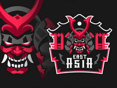 East Asia Badge Design asia badge esport illustration logo mascot medieval ninja samurai vector warrior