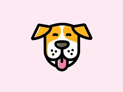 Pup logo dog line logo mark pink pup puppy