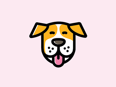 Pup logo dog line logo mark pink pup puppy