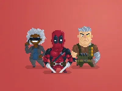 Pixel Little Guys: Deadpool 2 comics deadpool design disney fanart geek marvel nerd pixel pixel art vector