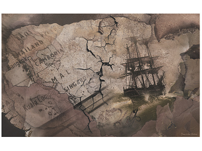 Ship_1 art colage design digital drawing illustration ship vine label