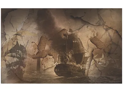 Ship_3 art colage design digital drawing illustration ship vine label