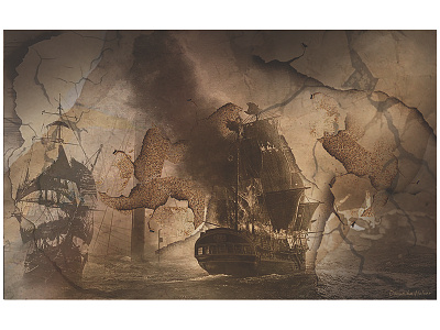 Ship_3 art colage design digital drawing illustration ship vine label