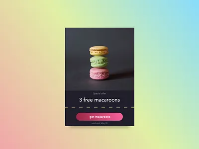 redeem coupon - dailyUi 061 daily ui challenge dailyui dailyui061 macaroon redeem coupon