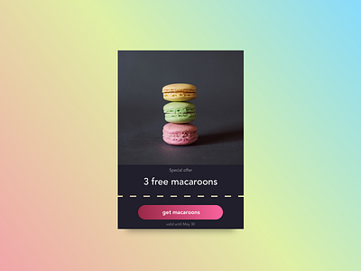 redeem coupon - dailyUi 061 daily ui challenge dailyui dailyui061 macaroon redeem coupon