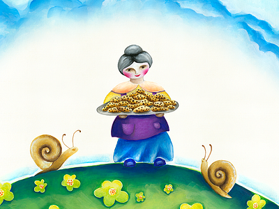 Goache illustration cookies gouache hand illustrated watercolor