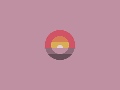 Horizons circle horizon logo minimal sunset vector