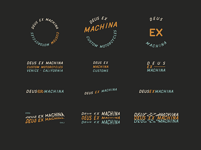 Deus Ex Machina badges logos type wordmarks