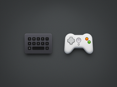 Keyboard & Gamepad app icon game game console game icon gamepad handle keyboard mac icon macos icon osx icon realistic sandor skeu skeuomorph skeuomorphism smartisan ui icon user interface icon ux icon