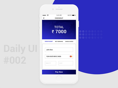 Checkout (Daily UI Challenge #002) app checkout credit card daily ui challenge ios