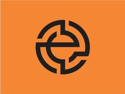 Geometric Letter e Initial Logo Design alphabet circle e geometric initial letter symetric