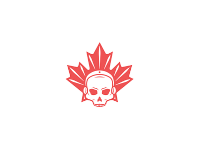 Canadian Headdress Concept v2 bones brand canada canadian flag garment headdress logo maple leaf skull