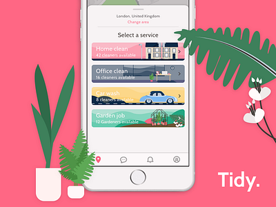 Tidy - Menu Illustrations app design graphic graphic design illustration iphone mockup sketch ui user interface ux